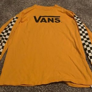 Yellow/gold stylish vans checkered long-sleeve tee
